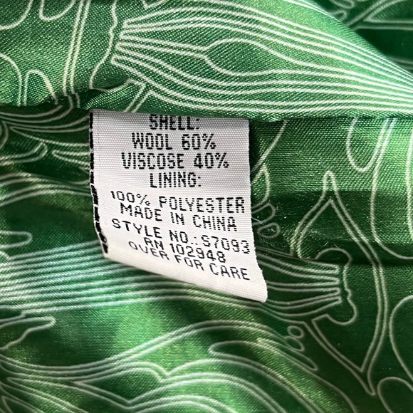 Tulle Wool Peacoat Trench Coat Green Size Medium - Picture 10 of 12